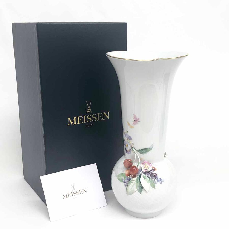 Meissen マイセン フラワーベース 波の戯れチェリー 箱付 新品 Meissen マイセン フラワーベース 波の戯れチェリー 箱付 新品