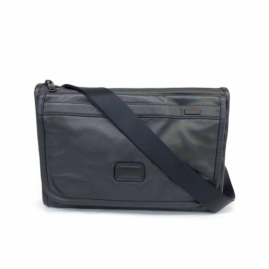 TUMI トゥミ ショルダーバッグ 92112DH ブラック レザー 2室 メンズ 