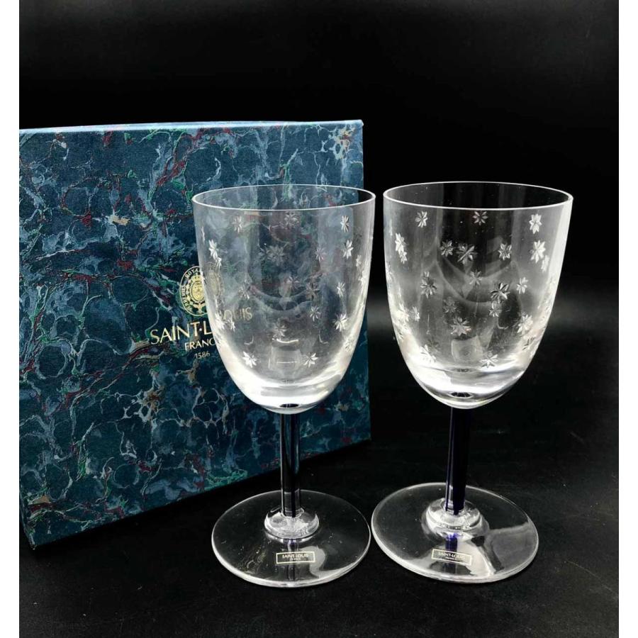 SAINT-LOUIS サンルイ ワイングラス 2客セット 箱付き 美品 ガラス 