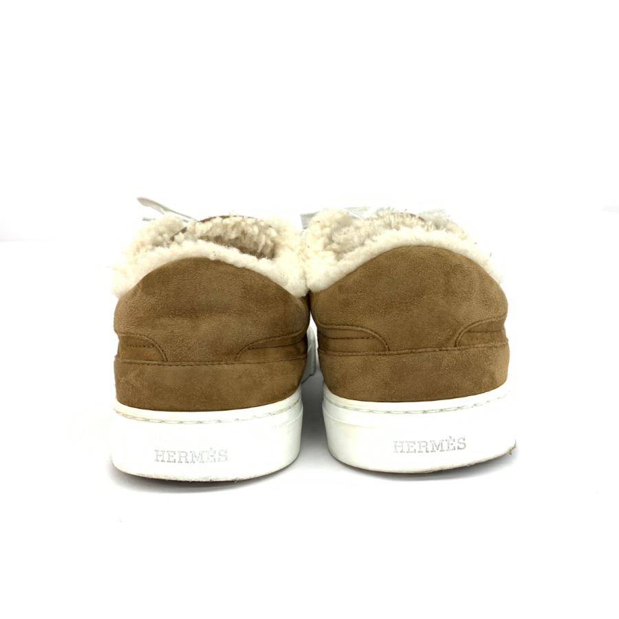HERMES エルメス デイ スニーカー 美品 38 ブラウン ムートン