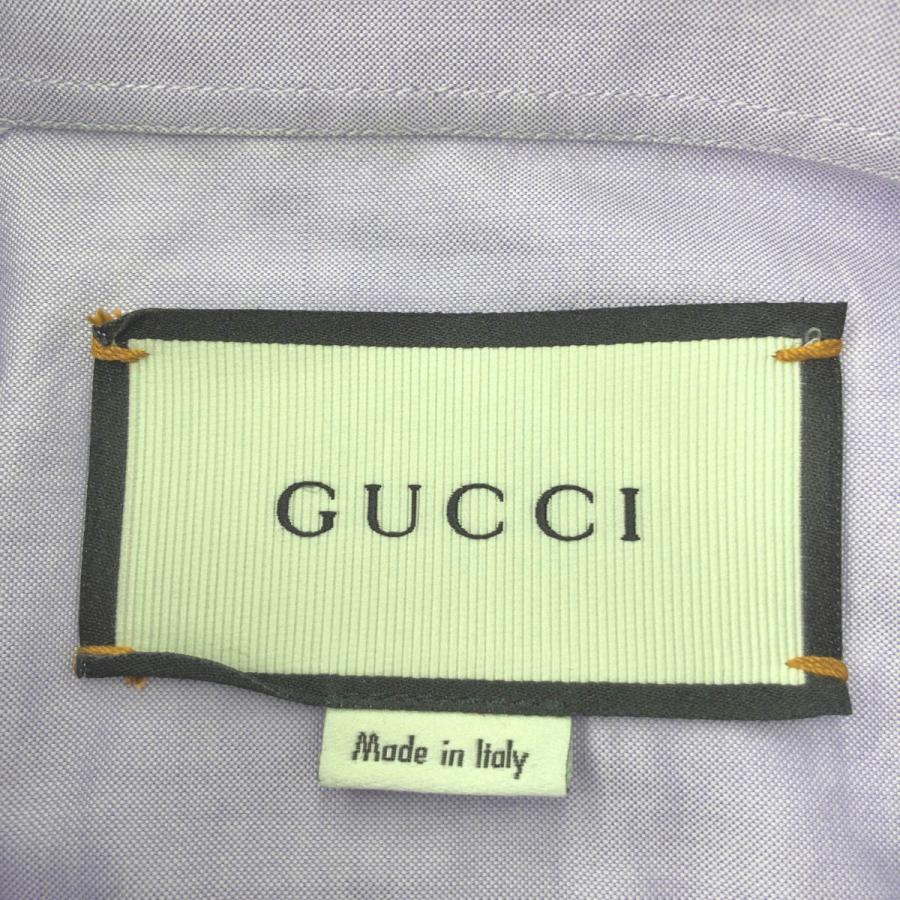 GUCCI グッチ 長袖シャツ サイズ40 ブルー コットン メンズ GUCCI グッチ 長袖シャツ サイズ40 ブルー コットン メンズ