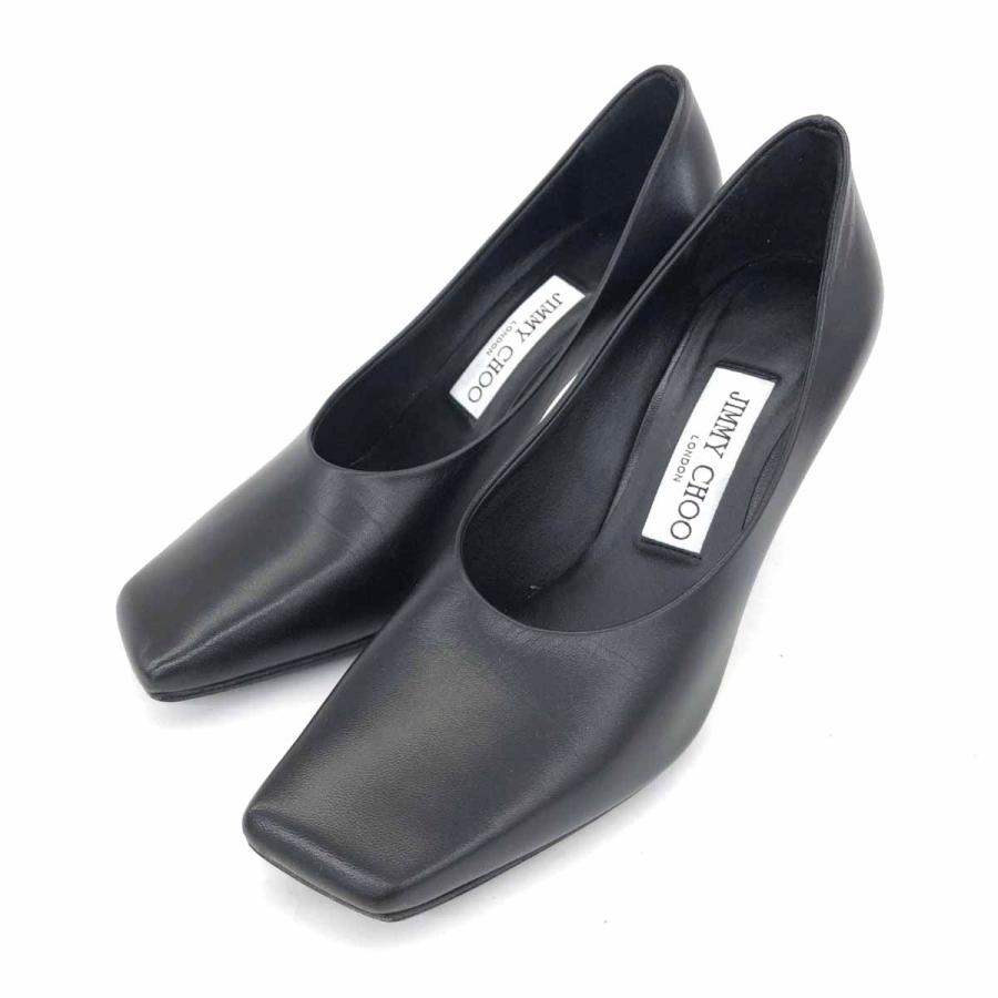 JIMMY CHOO ジミーチュウ パンプス 良好 サイズ35.5 ブラック レザー 