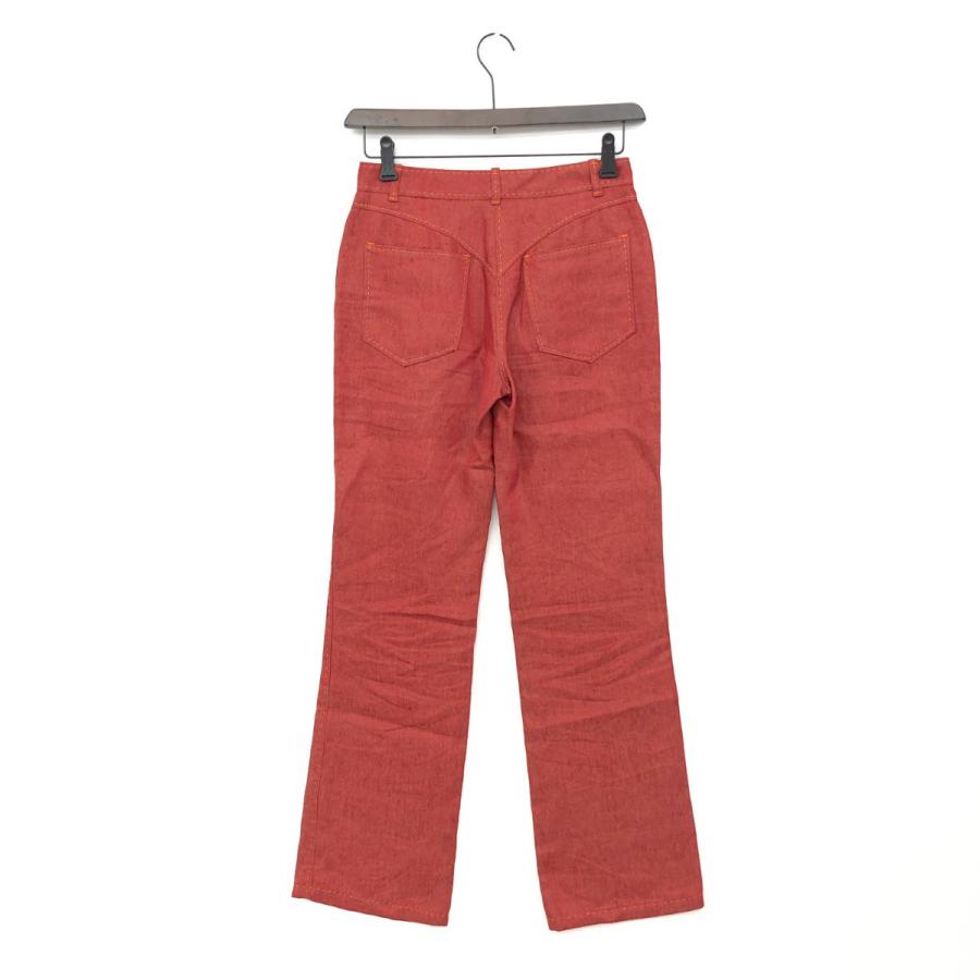 HERMES エルメス パンツ サイズ36 レッド リネン100％ 麻 レディース 