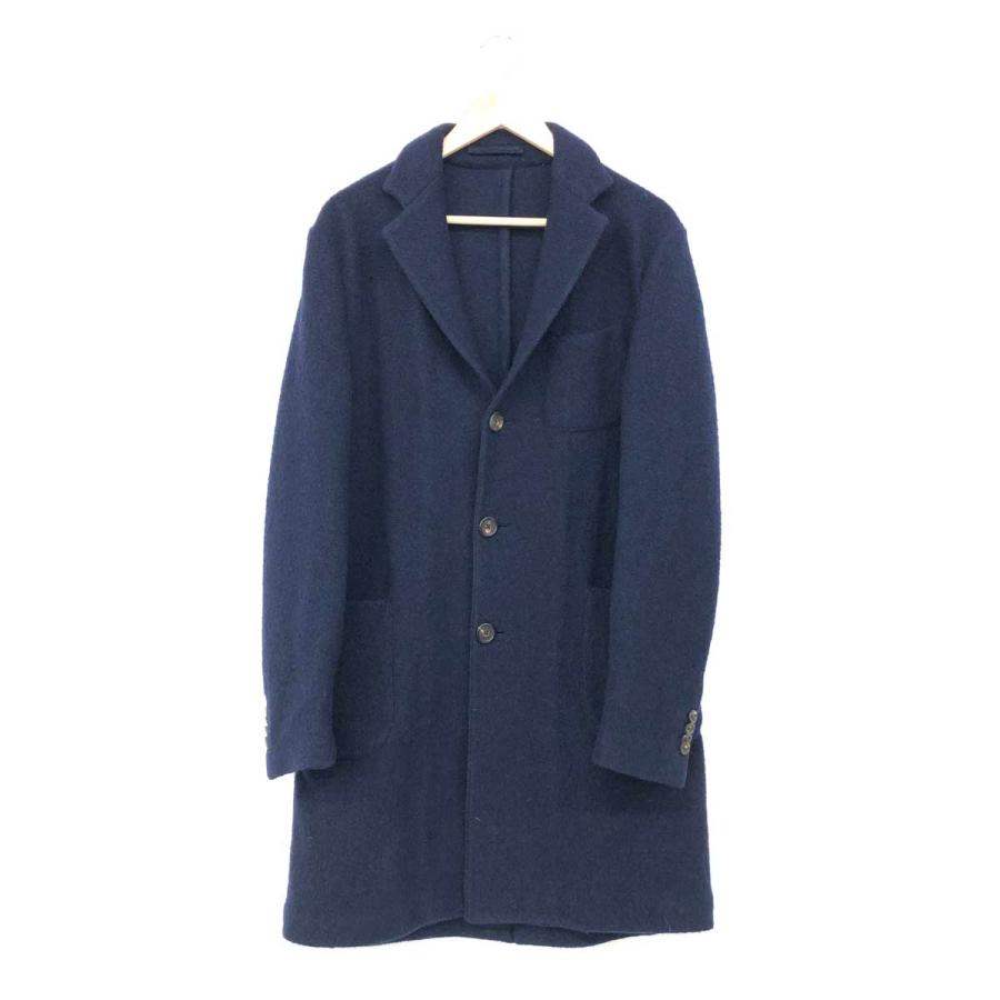 LARDINI ラルディーニ チェスターコート ネイビー ウール メンズ LARDINI ラルディーニ チェスターコート ネイビー ウール メンズ
