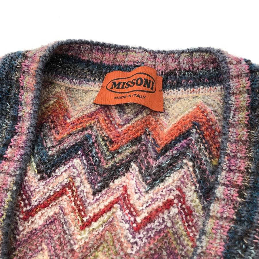 MISSONI ミッソーニ  ニットベスト  サイズ50  マルチカラー モヘヤ混ウール レディース 総柄 ボタンベスト アウター｜tifana｜04