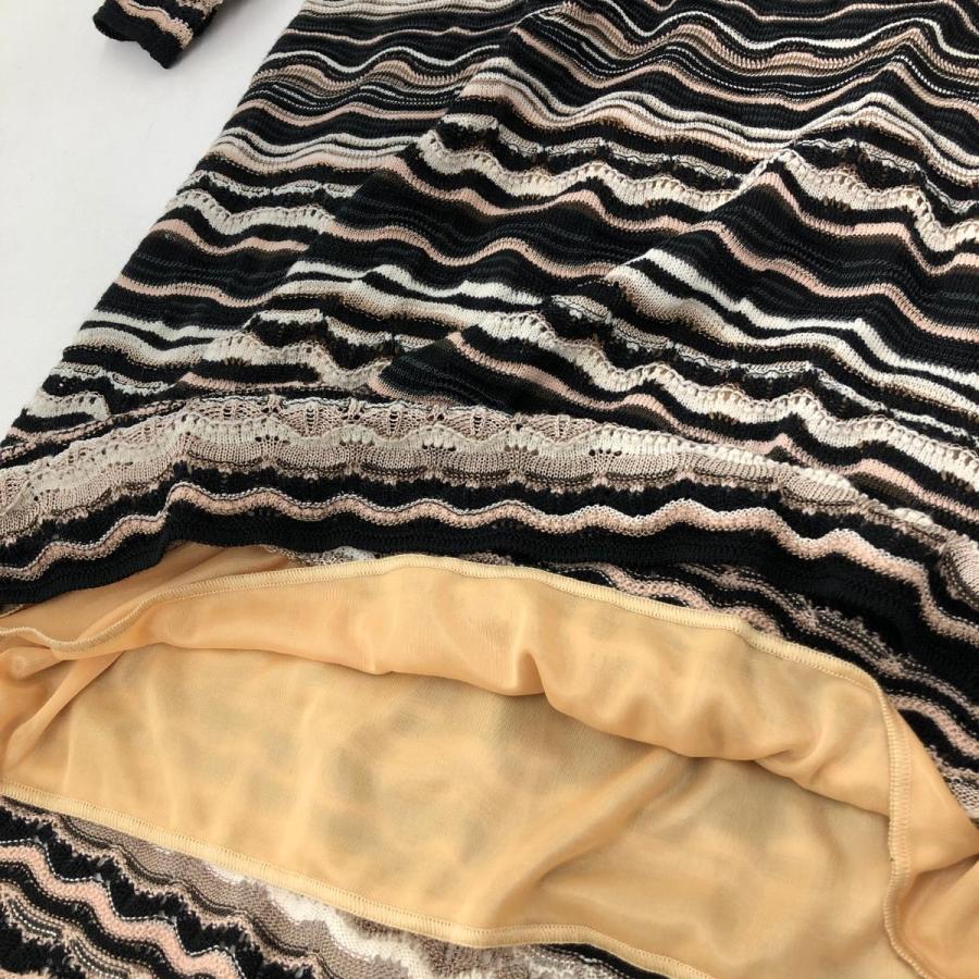 MISSONI ミッソーニ 長袖ワンピース サイズ40 ブラック ウール混 