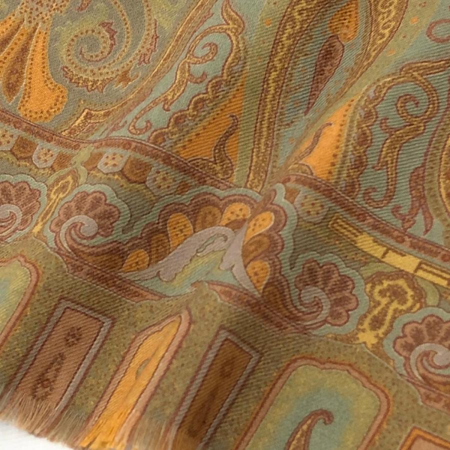 ETRO エトロ ストール 良好 ブラウン/カーキ ウール70% シルク ETRO エトロ ストール 良好 ブラウン/カーキ ウール70% シルク