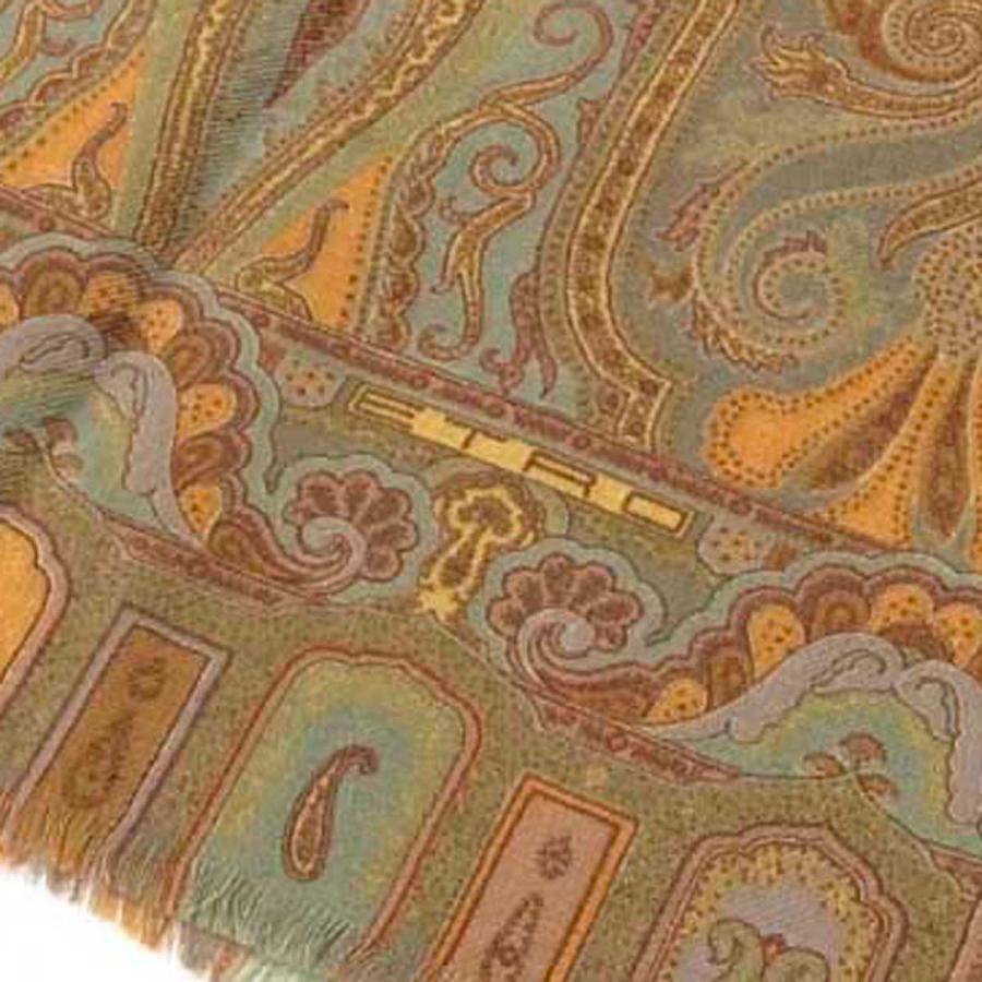 ETRO エトロ ストール 良好 ブラウン/カーキ ウール70% シルク ETRO エトロ ストール 良好 ブラウン/カーキ ウール70% シルク
