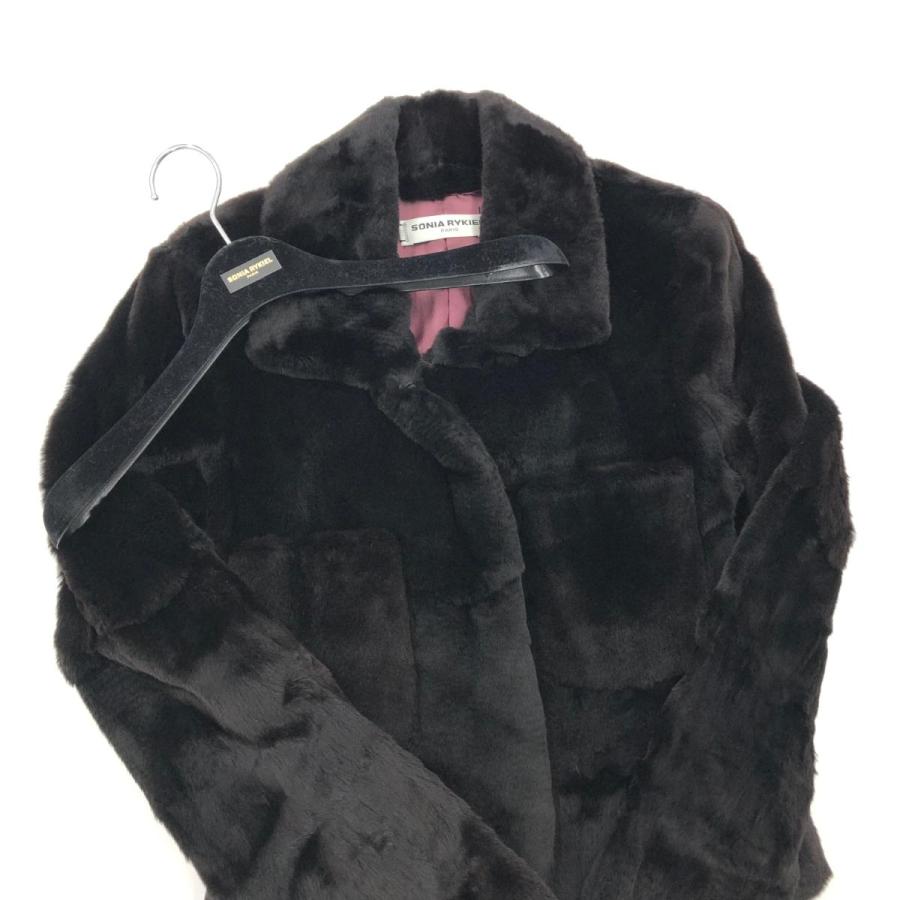 SONIA RYKIEL ソニアリキエル コート Mサイズ ブラック シェアード 
