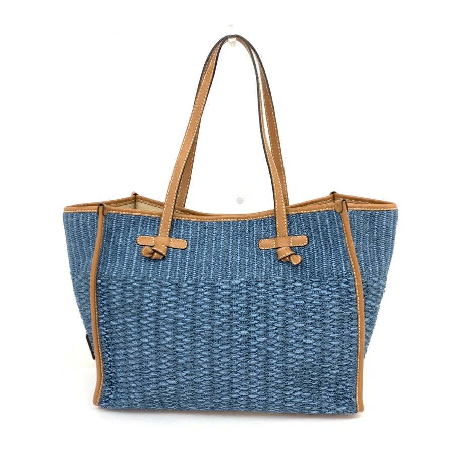 GIANNI CHIARINI ジャンニキアリーニ トートバッグ 美品 ブルー 