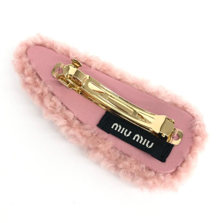 miumiu ミュウミュウ バレッタ 美品 ピンク ファー シアリング miumiu ミュウミュウ バレッタ 美品 ピンク ファー シアリング