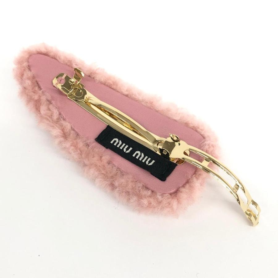 miumiu ミュウミュウ バレッタ 美品 ピンク ファー シアリング miumiu ミュウミュウ バレッタ 美品 ピンク ファー シアリング