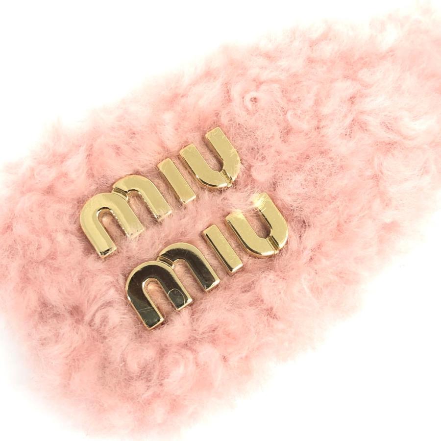 miumiu ミュウミュウ バレッタ 美品 ピンク ファー シアリング miumiu ミュウミュウ バレッタ 美品 ピンク ファー シアリング