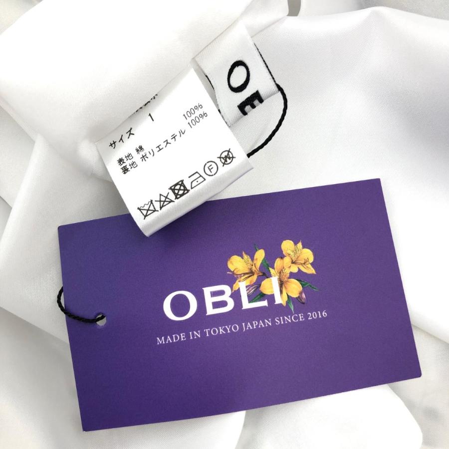 OBLI  オブリ シャツワンピース 未使用品 サイズ1  ホワイト/マルチカラー 綿100 レディース  小花柄 ロング｜tifana｜05