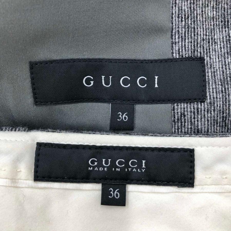 GUCCI グッチ パンツスーツ サイズ36 グレー ウール レディース 上下 