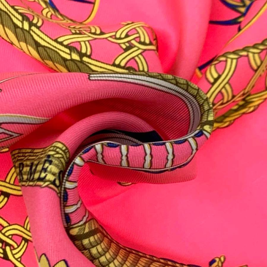HERMES エルメス カレ90 voitures paniers スカーフ ピンク HERMES エルメス カレ90 voitures paniers スカーフ ピンク