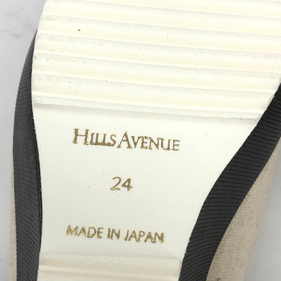 hills avenue ヒルズアベニュー  サンダル 未使用品 24  ブラック/ホワイト  フラワー ウェジソール レディース 靴 シューズ 日本製｜tifana｜07