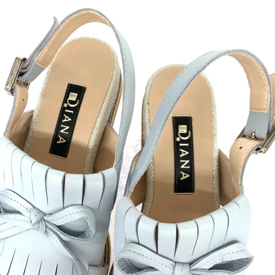 DIANA ダイアナ フリンジ サンダル 未使用品 M ブルー レディース 靴 