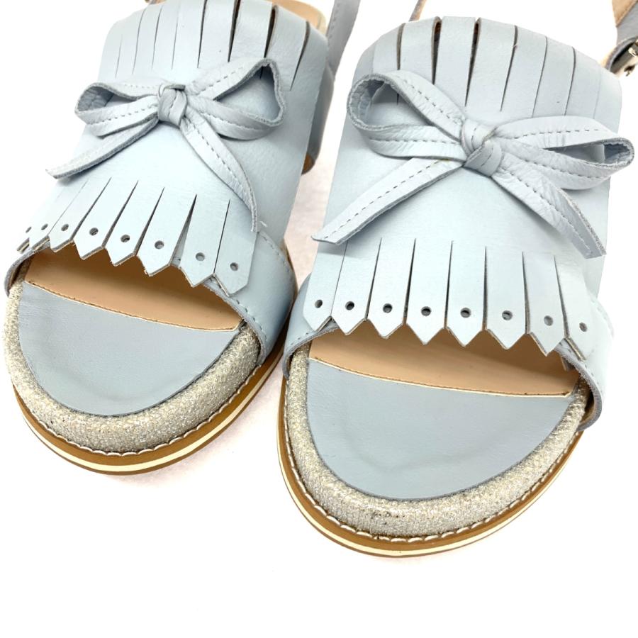 DIANA ダイアナ フリンジ サンダル 未使用品 M ブルー レディース 靴 