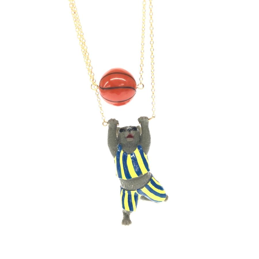 Les Nereides レネレイド ネックレス 美品 ゴールドカラー バスケ・猫 