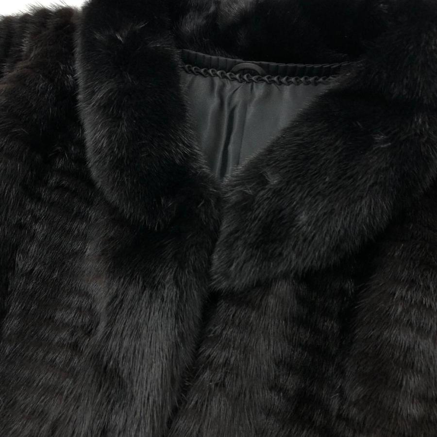 毛皮コート ミンク ファーコート ブラック レディース ドルマン  