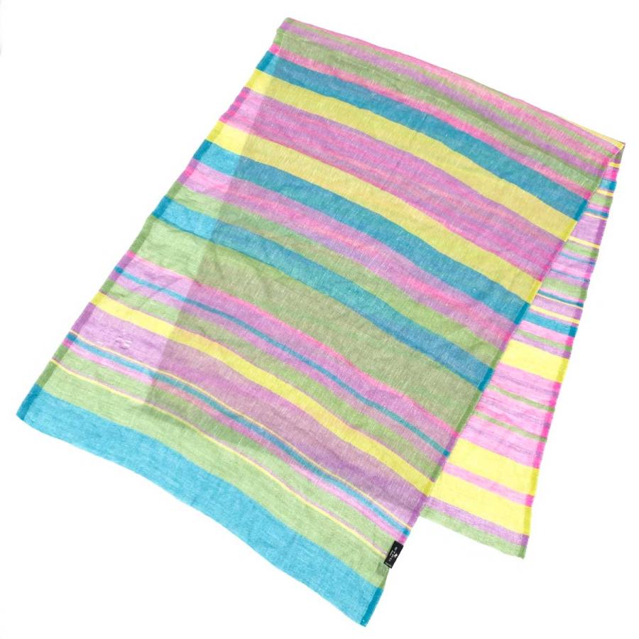 ETRO エトロ 大判ストール 良好 マルチカラー リネン48％ カシミヤ36  