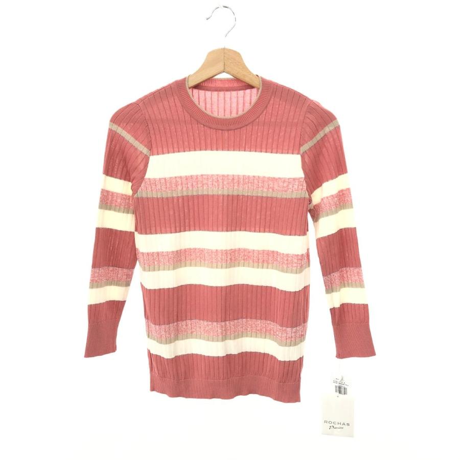 ROCHAS ロシャス 長袖ニット 未使用品 9号 ピンク ポリエステル 