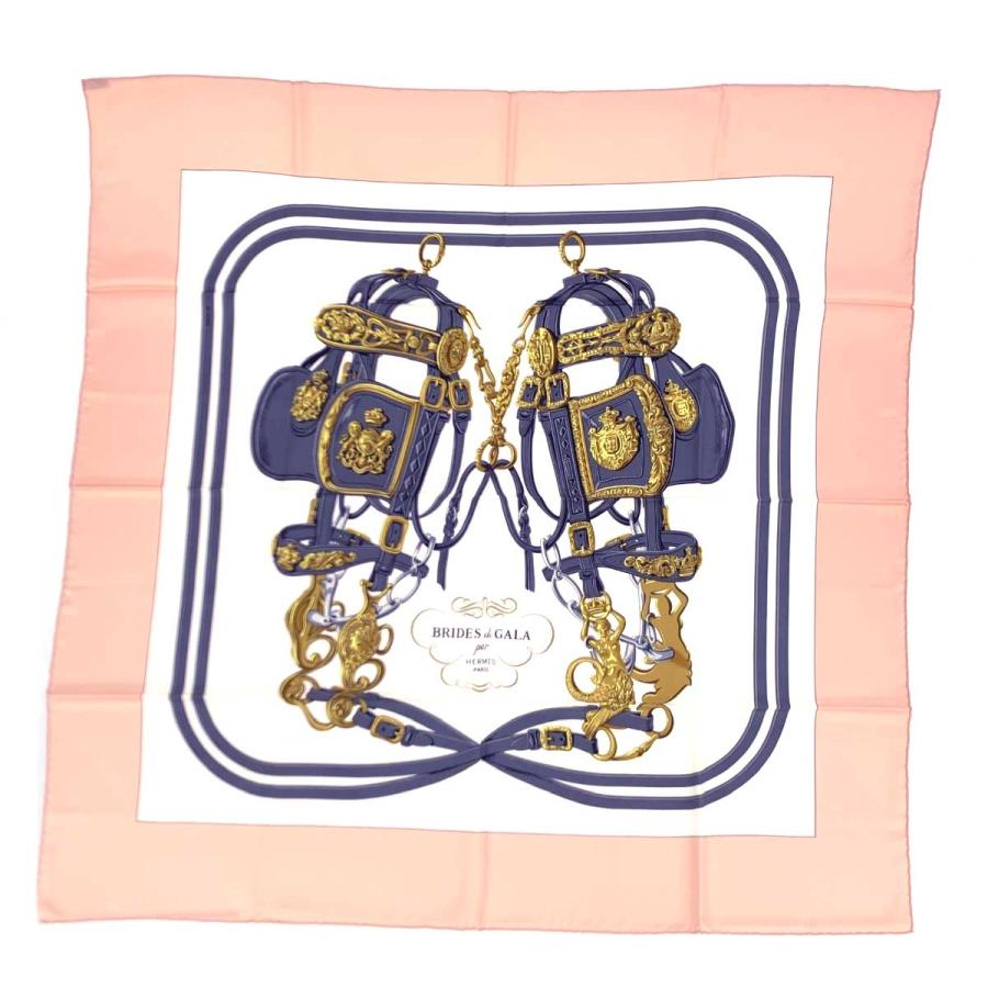 HERMES エルメス BRIDES de GALA 式典用馬勒 スカーフ 良好 ホワイト 