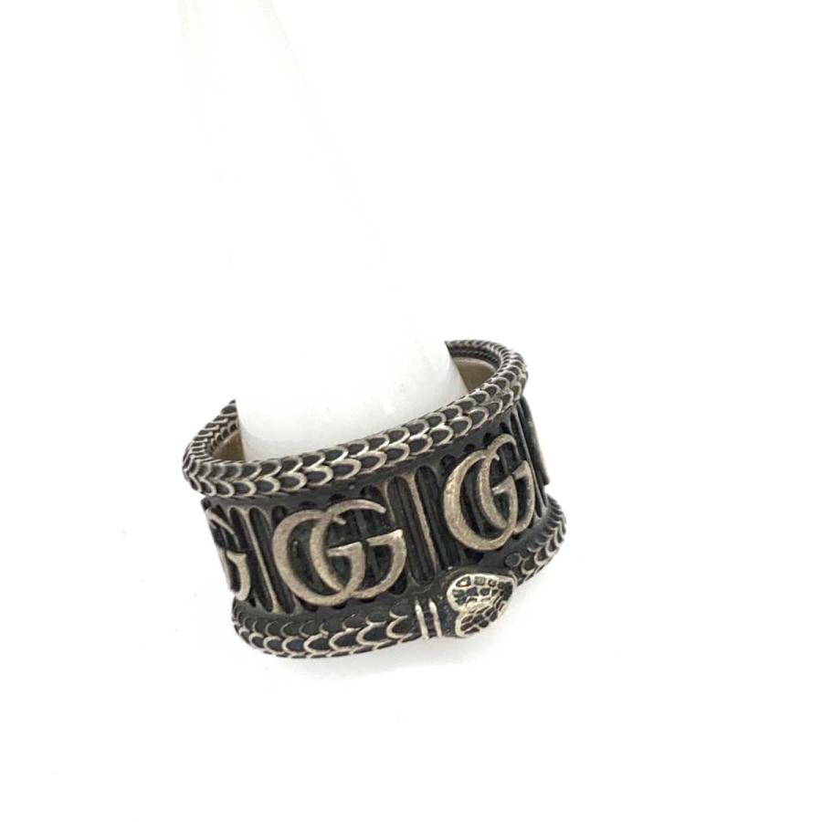 GUCCI グッチ ダブルG GGマーモント SVリング 美品 20 ブラック GUCCI グッチ ダブルG GGマーモント SVリング 美品 20 ブラック