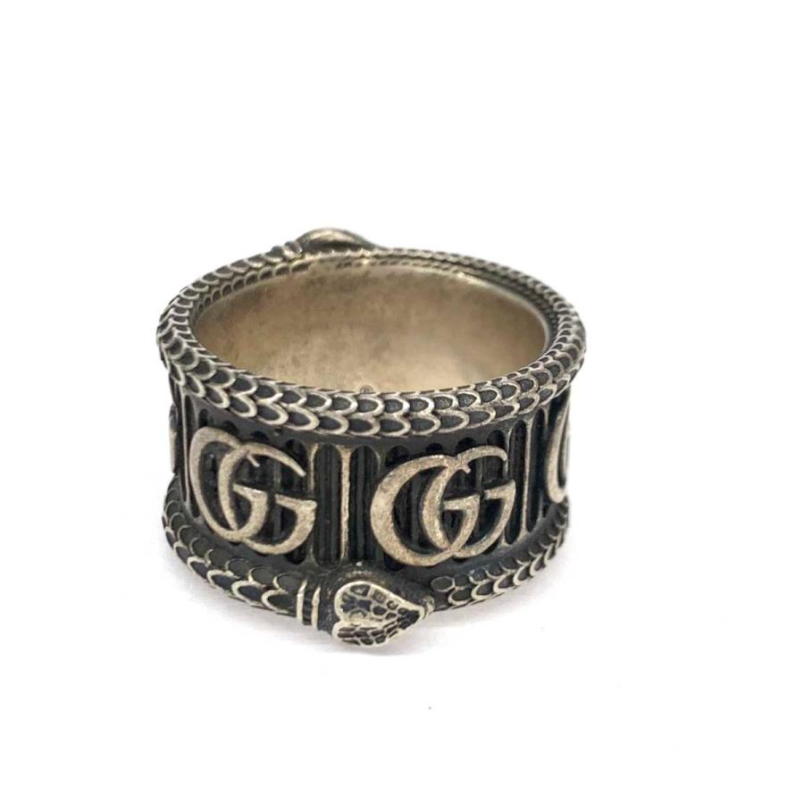 GUCCI グッチ ダブルG GGマーモント SVリング 美品 20 ブラック GUCCI グッチ ダブルG GGマーモント SVリング 美品 20 ブラック