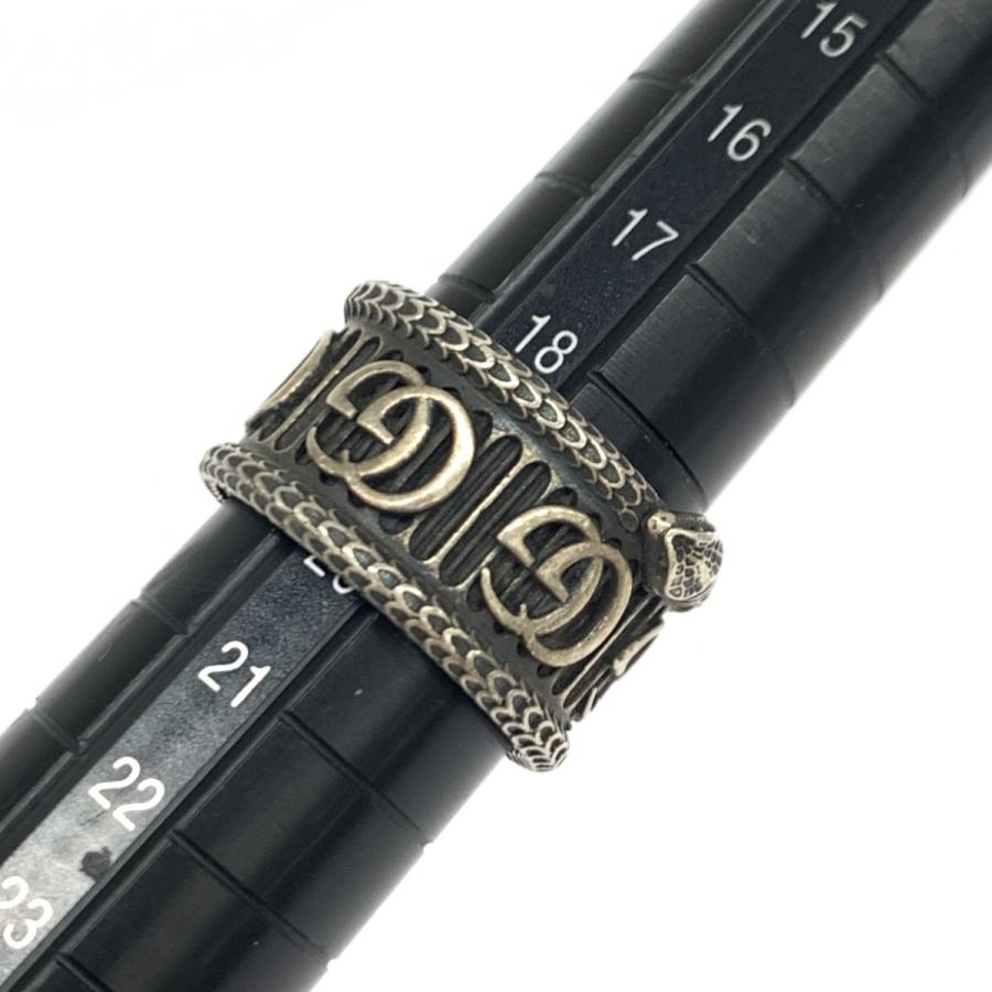 GUCCI グッチ ダブルG GGマーモント SVリング 美品 20 ブラック GUCCI グッチ ダブルG GGマーモント SVリング 美品 20 ブラック