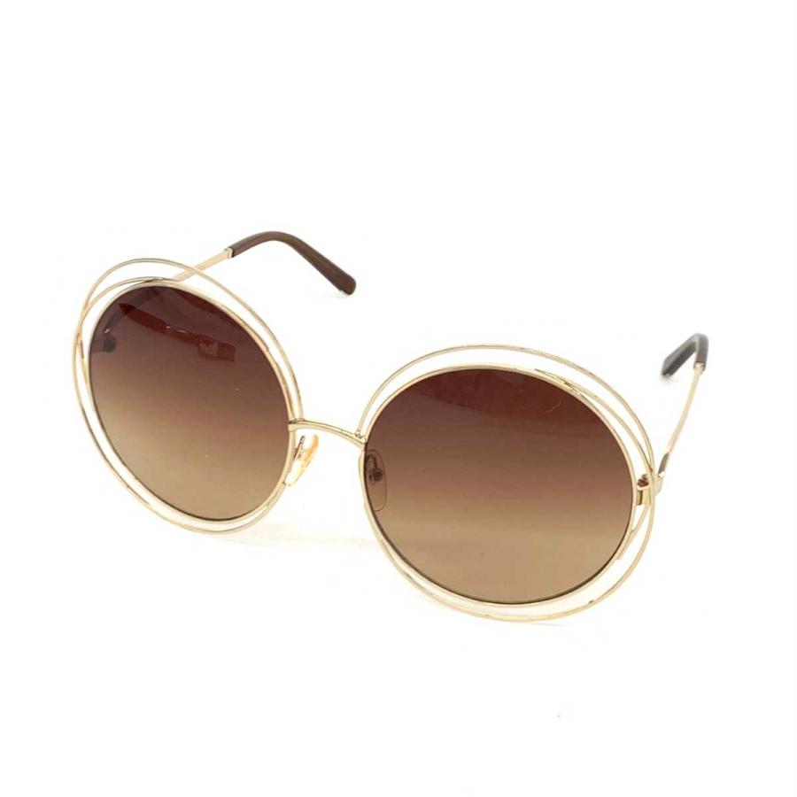 Chloe クロエ サングラス 美品 CE114S 784 ゴールドカラー×ブラウン  