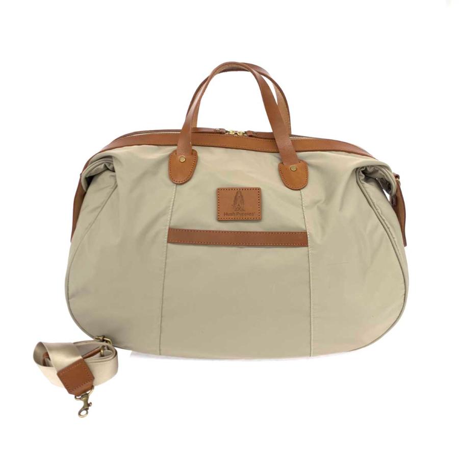 Hush Puppies ハッシュパピー ボストンバッグ ベージュ ナイロン  