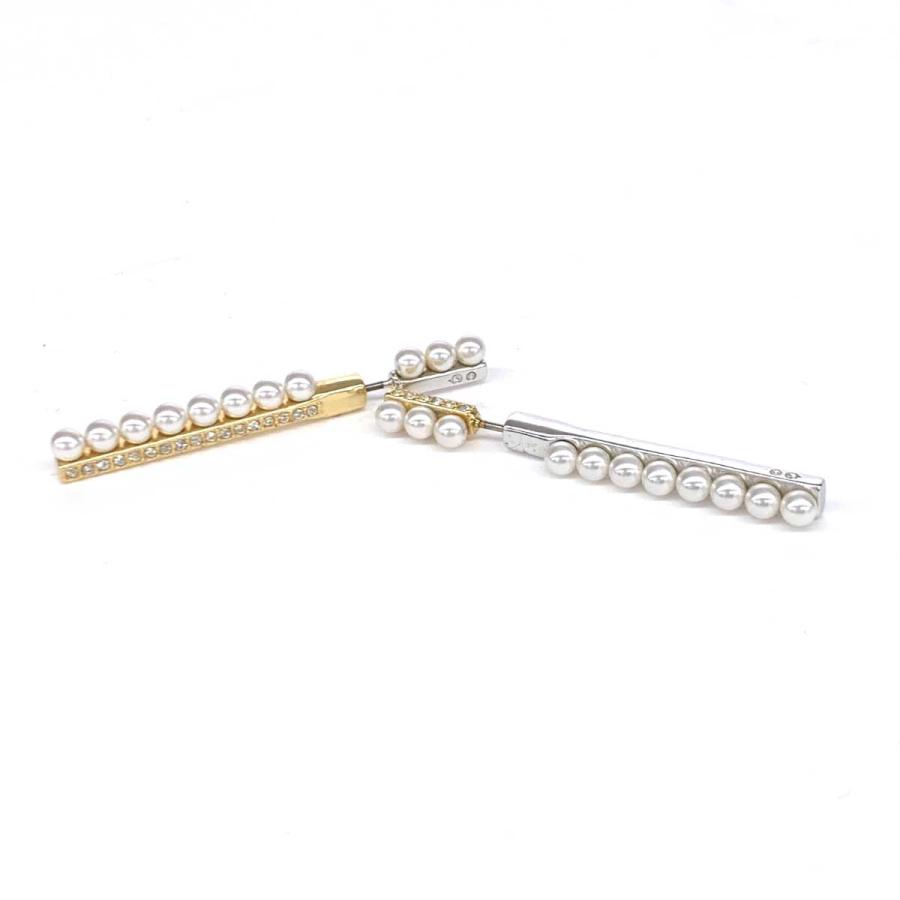 SWAROVSKI スワロフスキー ピアス 良好 シルバー×ゴールドカラー 