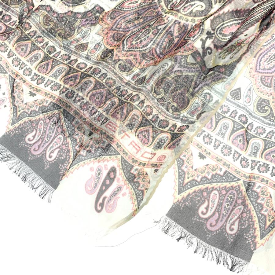 エトロ ETRO ストール 超大判サイズ シフォン 中古・古着通販】ETRO (エトロ) 大判ストール ブラウン