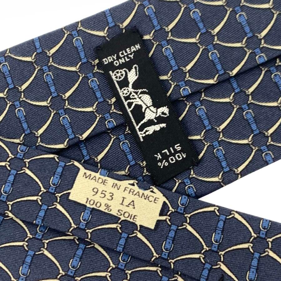 HERMES エルメス ネクタイ 良好 953IA ネイビー シルク100 HERMES エルメス ネクタイ 良好 953IA ネイビー シルク100