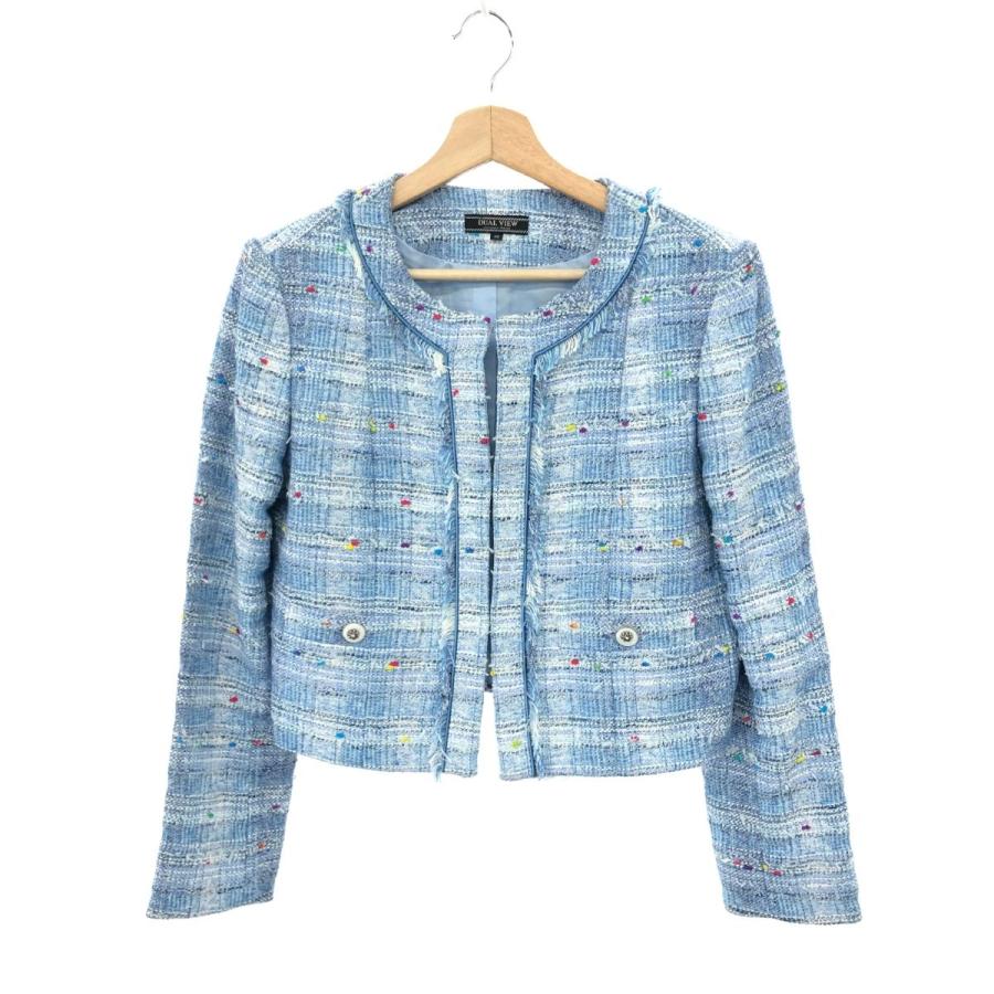 DUAL VIEW デュアルヴュー ノーカラージャケット 42 ブルー