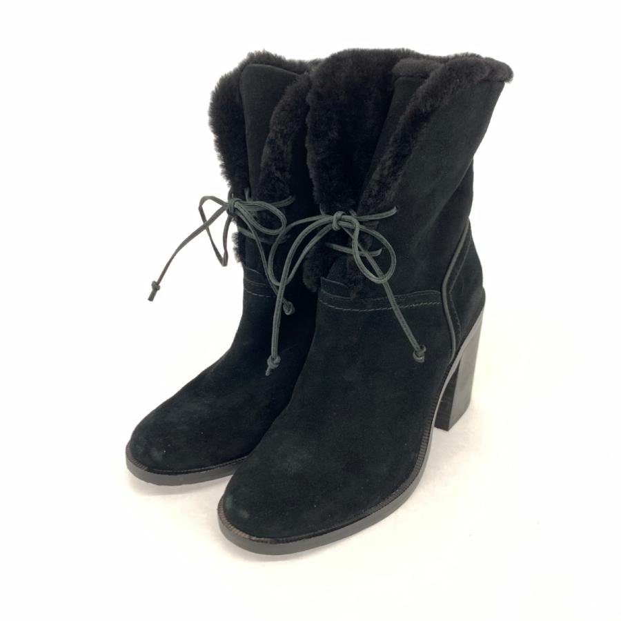 UGG アグ ムートンブーツ ヒール 良好 24.5 1018674 ブラック 