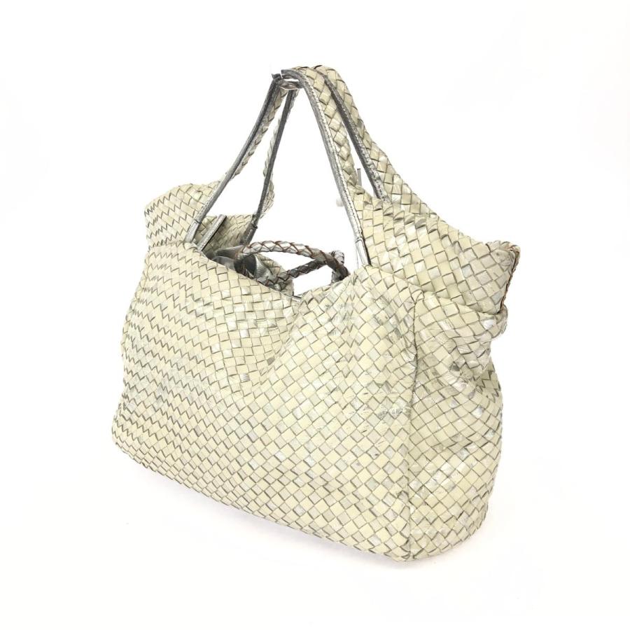 PELLE BORSA ペレボルサ トートバッグ 良好 ホワイト/シルバー PELLE BORSA ペレボルサ トートバッグ 良好 ホワイト/シルバー