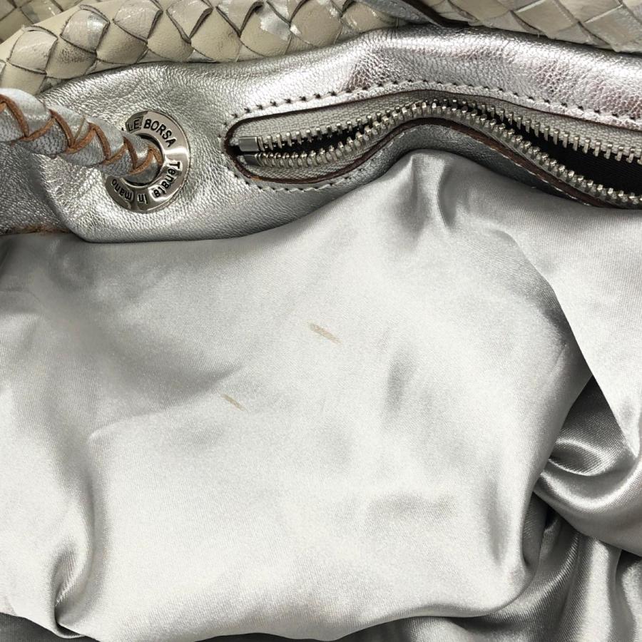 PELLE BORSA ペレボルサ トートバッグ 良好 ホワイト/シルバー PELLE BORSA ペレボルサ トートバッグ 良好 ホワイト/シルバー