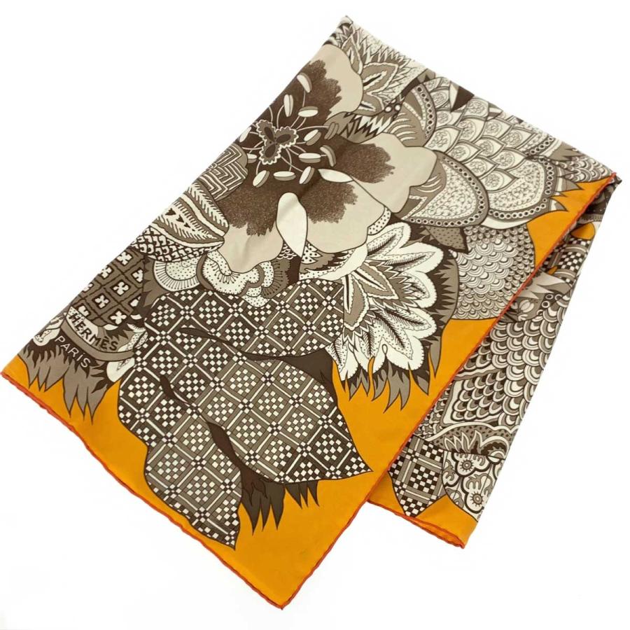 HERMES エルメス カレ90 FLEURS DINDIENNES スカーフ 美品 HERMES エルメス カレ90 FLEURS DINDIENNES スカーフ 美品