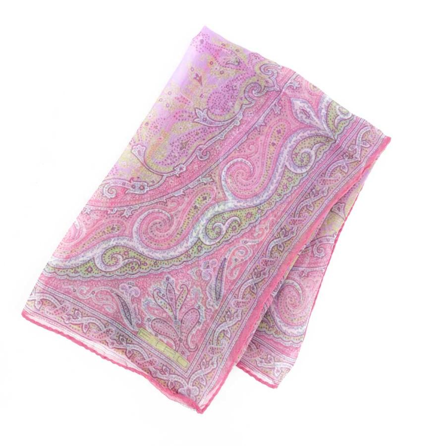 ETRO エトロ プチスカーフ 良好 ピンク シルク100% ペイズリー ETRO エトロ プチスカーフ 良好 ピンク シルク100% ペイズリー