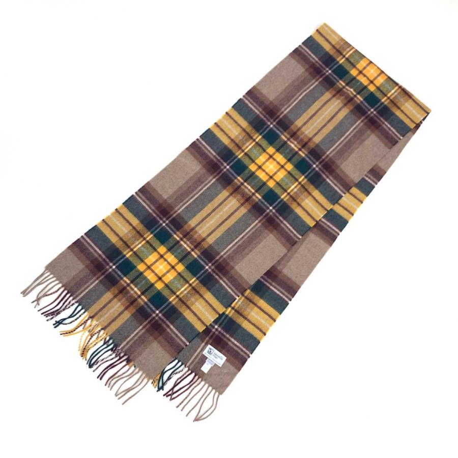 ジョンストンズオブエルガンマフラーチェックカシミヤ100% スコットランド