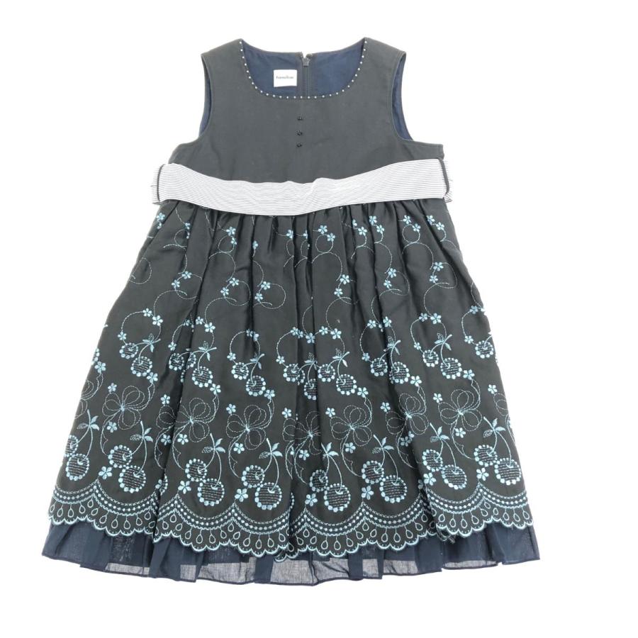 FAMILIAR ファミリア ノースリーブワンピース サイズ110 ネイビー  