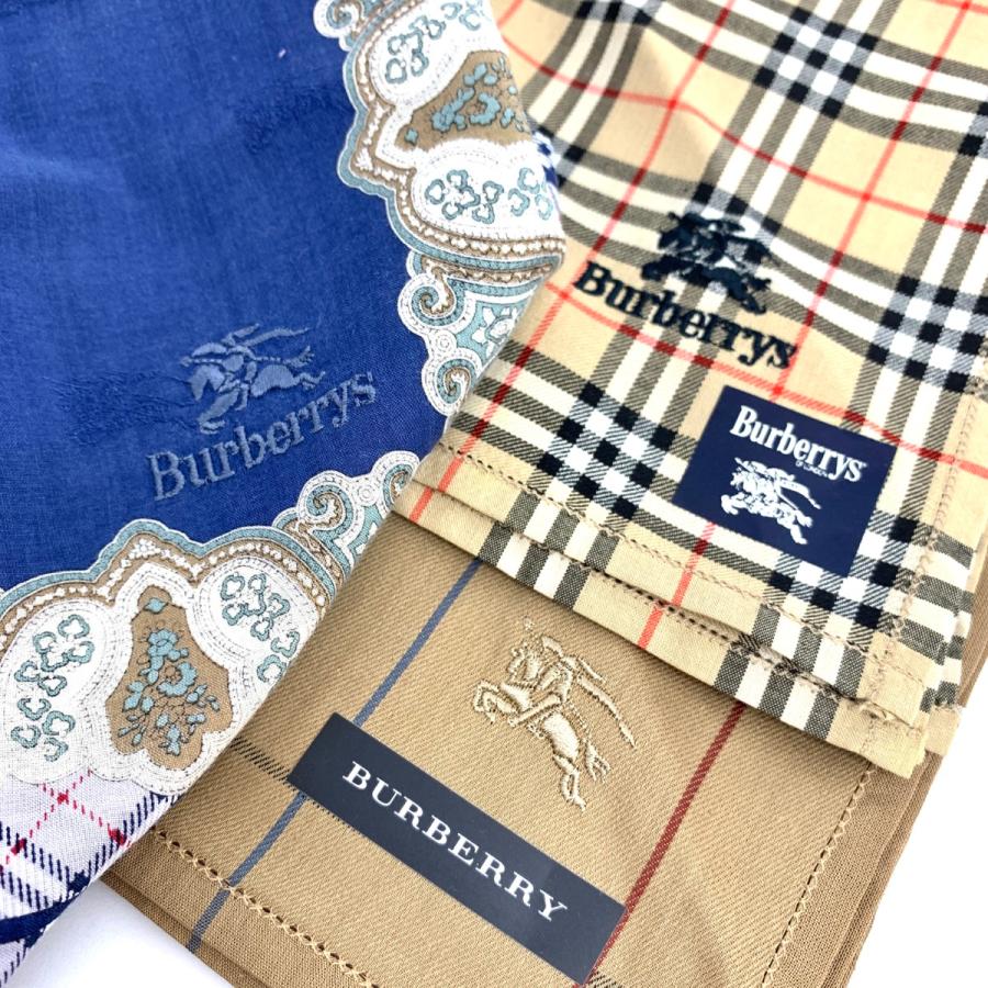 BURBERRY バーバリー ハンカチ 3枚セット 新品同様 マルチカラー BURBERRY バーバリー ハンカチ 3枚セット 新品同様 マルチカラー