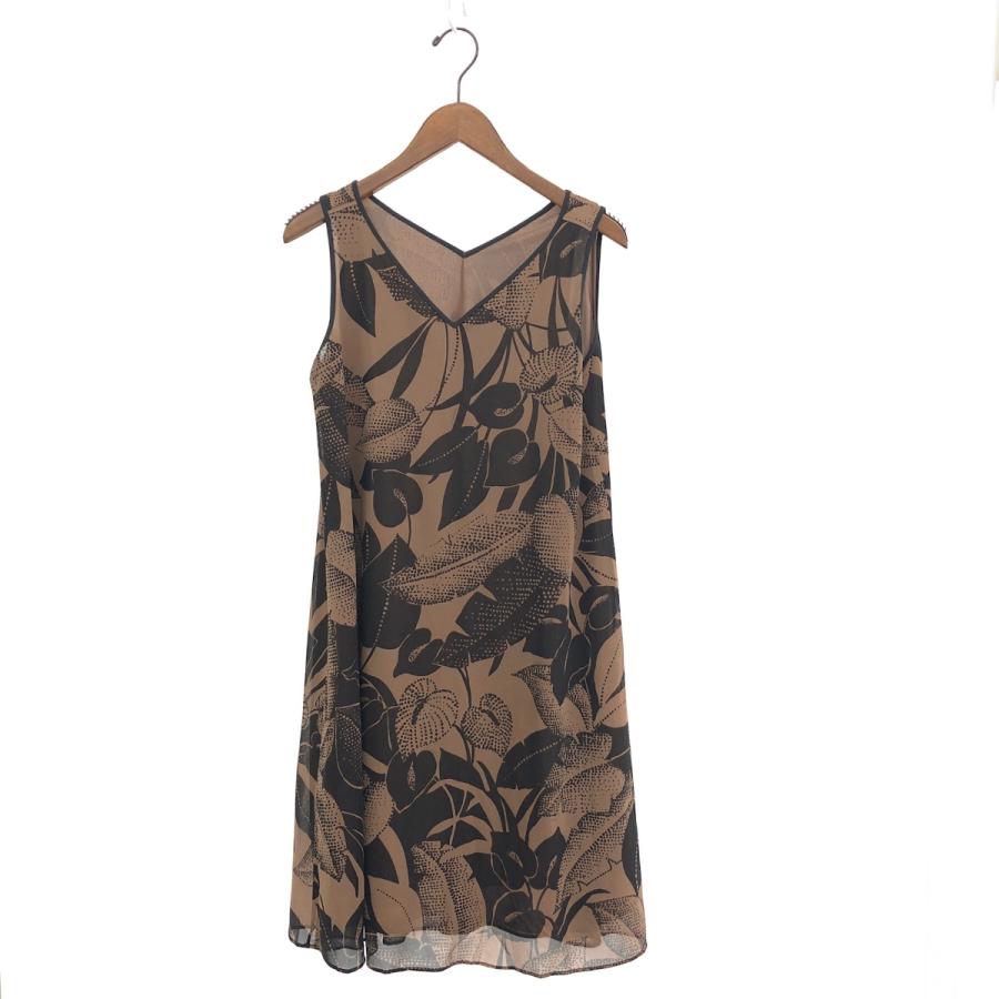 LEONARD レオナール ノースリーブワンピース サイズ:40 ブラウン  