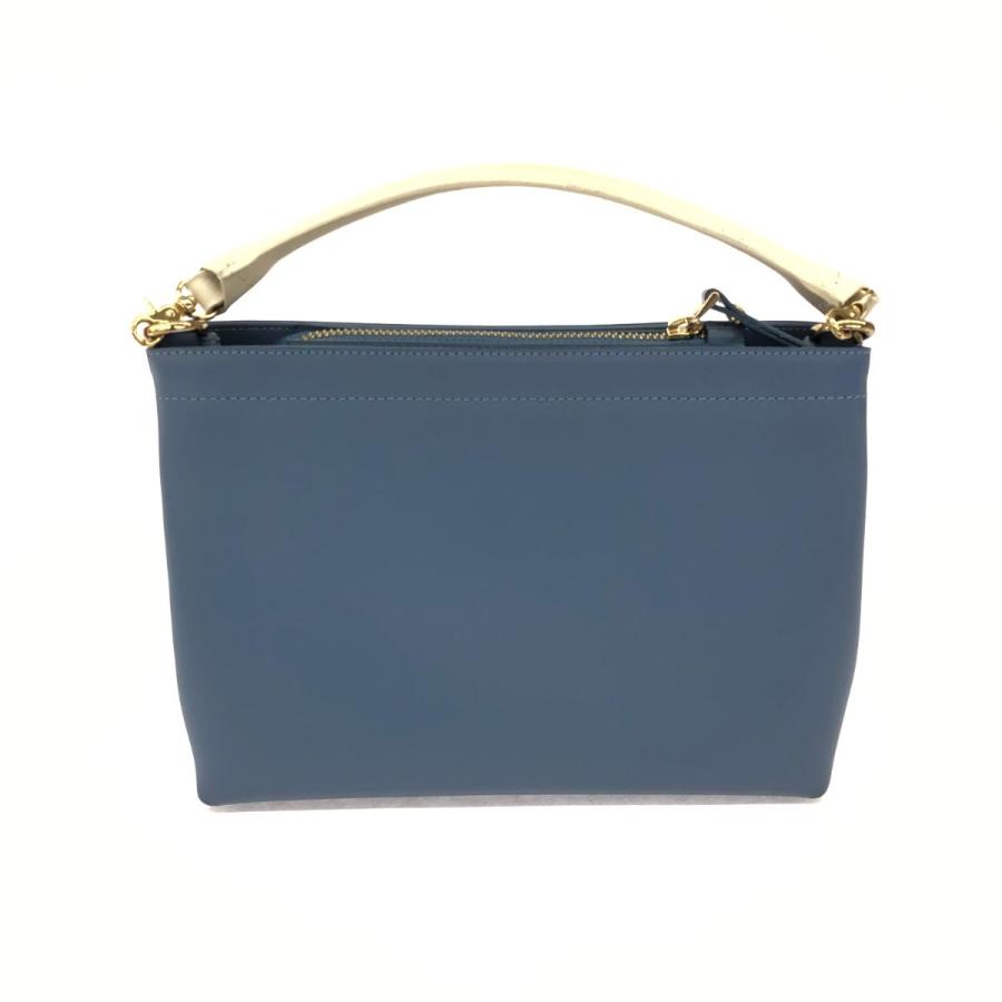 GIANNI NOTARO ジャンニノターロ 2WAYバッグ 良好 ブルー レザー 