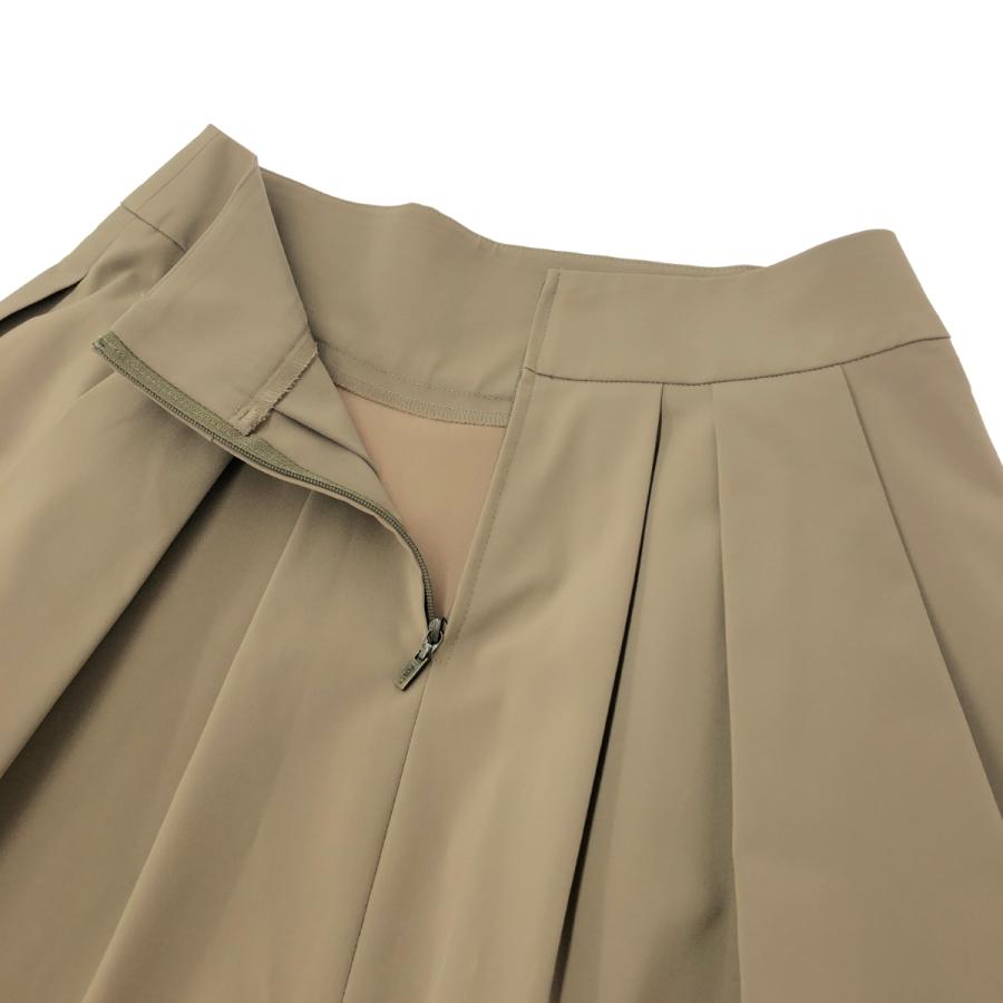 フォクシー フレアスカート プリーツ ベージュ シルク混 ウール混 38 膝丈