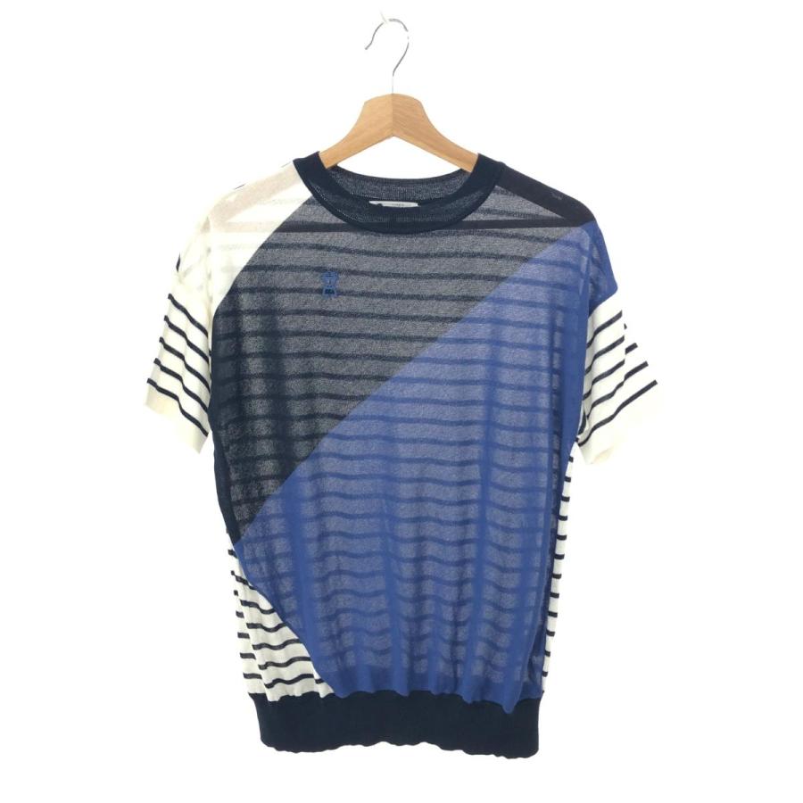 PICONE ネイビーとホワイトストライプセーター サイズL PICONE