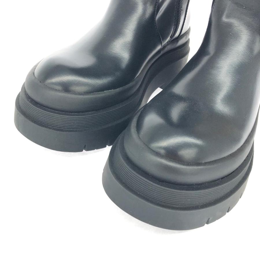 ZARA ザラ ロングブーツ 未使用品 37 ブラック PVC チャンキー ZARA ザラ ロングブーツ 未使用品 37 ブラック PVC チャンキー